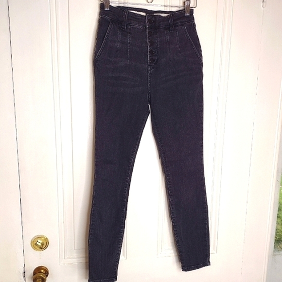 Pilcro : High Rise Skinny Button Fly Jeans In Black : Size 28 - Picture 2 of 5